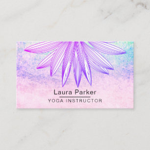 Floral Lotus Yoga Meditation Purple Holistic Business Card