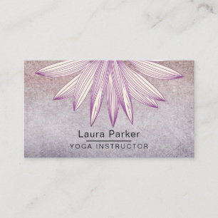 Floral Lotus Yoga Meditation Purple Holistic Business Card