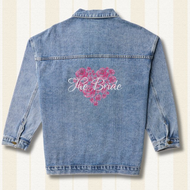 Floral Love Heart Denim Jacket (Creator Uploaded)