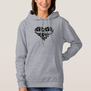 Floral Love Heart Hoodie – Customise Name & Colour