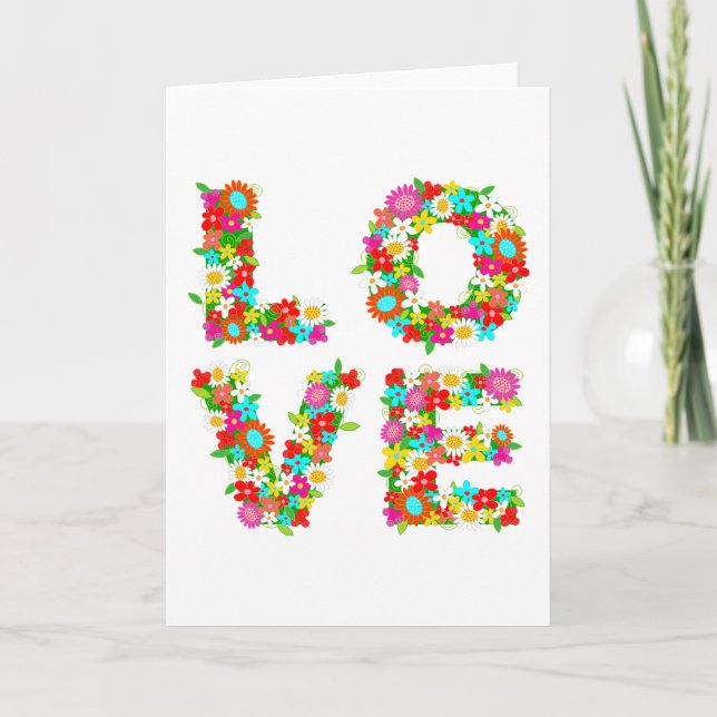 floral love holiday card (Front)