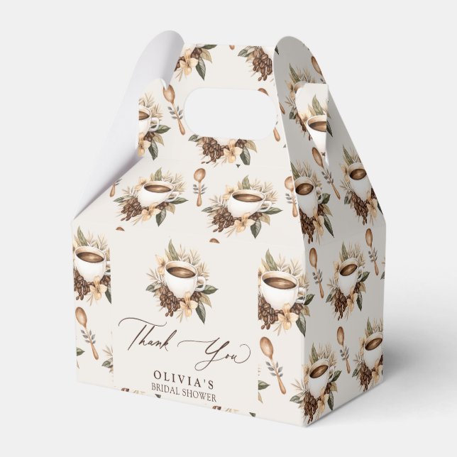 Floral Love is Brewing Bridal Shower Thank You Favour Box (Front Side)