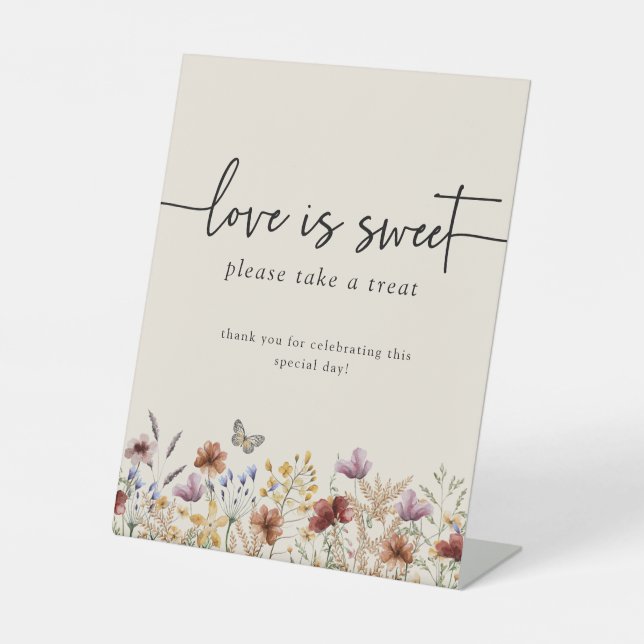 Floral Love Is Sweet Pedestal Sign (Front)