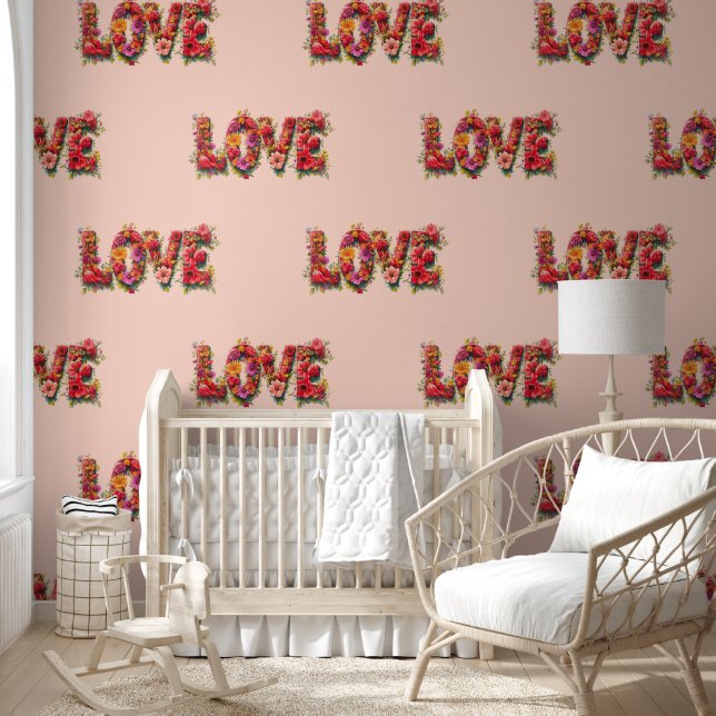 Floral Love Lettering - Seamless Pattern 9 Wallpaper (Kids)