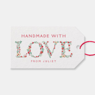 Floral LOVE Letters Handmade with Love Gift Tags