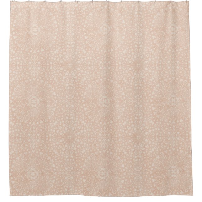 Floral love mandala clay pink shower curtain (Front)