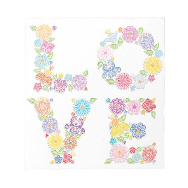 Floral LOVE Notepad (Front)