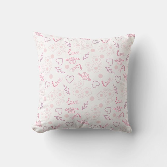 Floral Love Pattern Cushion (Front)