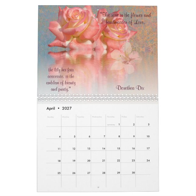 Floral Love Quotes 2023 Calendar (Apr 2027)