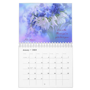 Floral Love Quotes 2023 Calendar