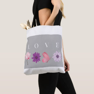 Floral Love Romantic Botanical Gift for Her Tote Bag