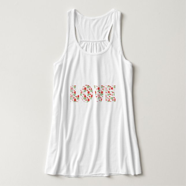 Floral Love T-Shirt Singlet (Design Front)