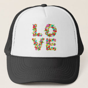 floral love trucker hat