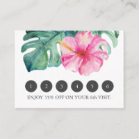 Floral Loyalty Cards for Tropical Business