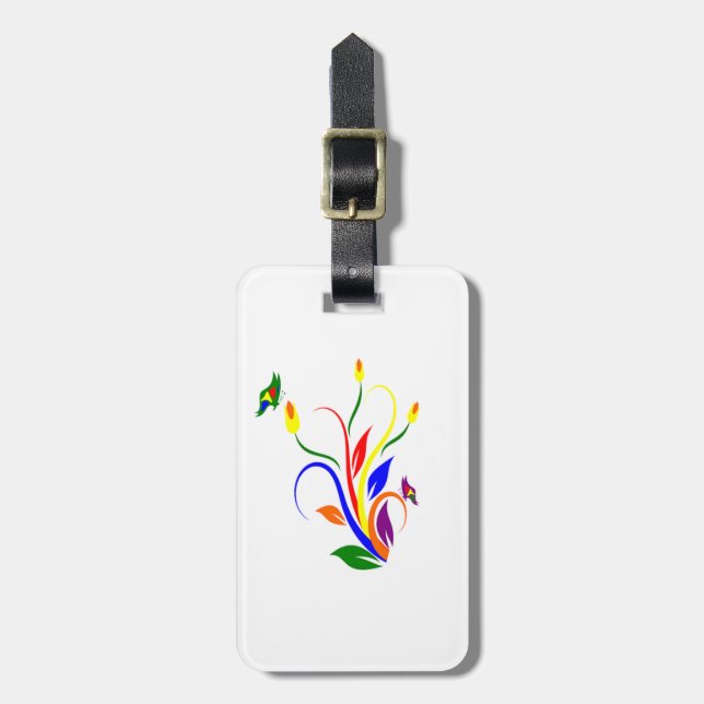 Floral Luggage Tag (Front Vertical)