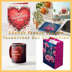 Floral Luxury Beautiful Love Modern Collection Holiday Card