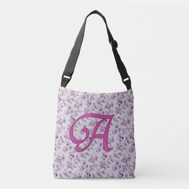 Floral Luxury Monogram A Crossbody Bag (Front)