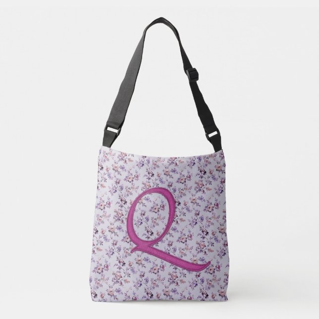 Floral Luxury Monogram Q Crossbody Bag (Front)