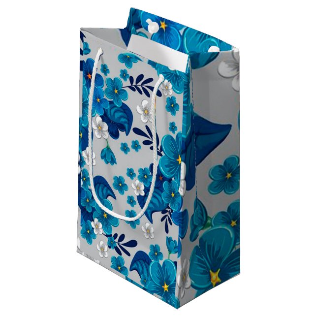 Floral Luxury Small Gift Bag (Front Angled)
