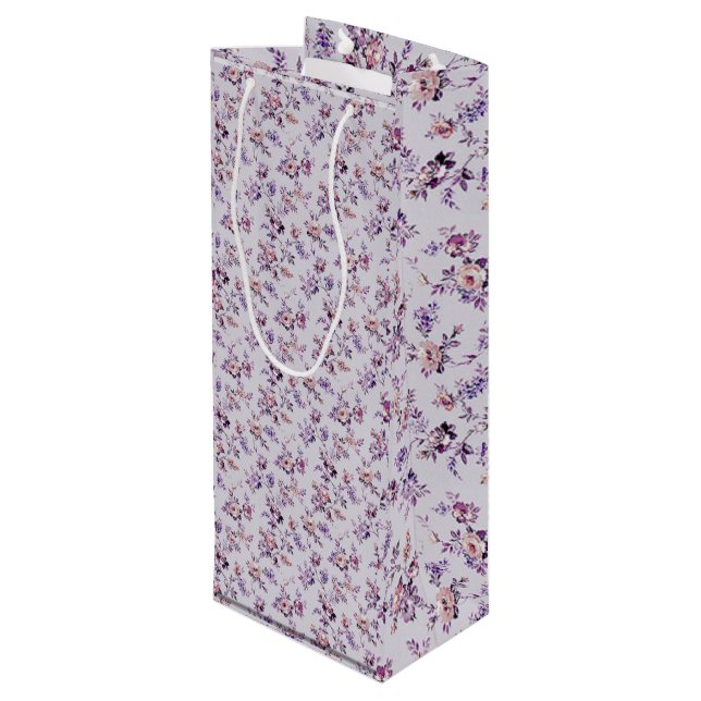 Floral Luxury Wine Gift Bag (Back Angled)