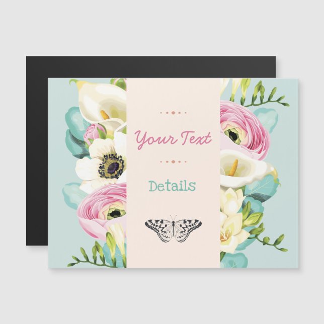 Floral Magnetic Invitation (Front/Back)