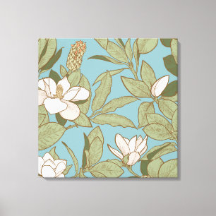 Floral magnolia pattern Stretched Canvas Print