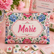 Floral Mahjong Tile Bag Personalised