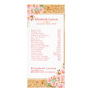Floral Makeup Artist Beauty Hair Salon Rack Card
