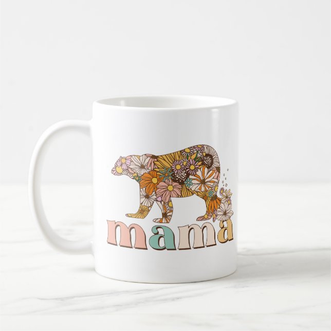Floral Mama Bear Coffee Mug (Left)