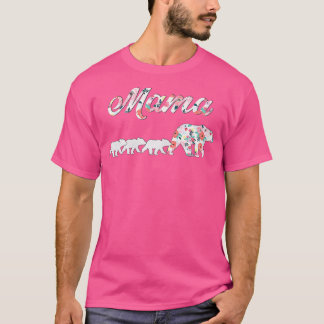 Floral Mama Bear, Mum of 3 , Mama and 3 Cubs  T-Shirt