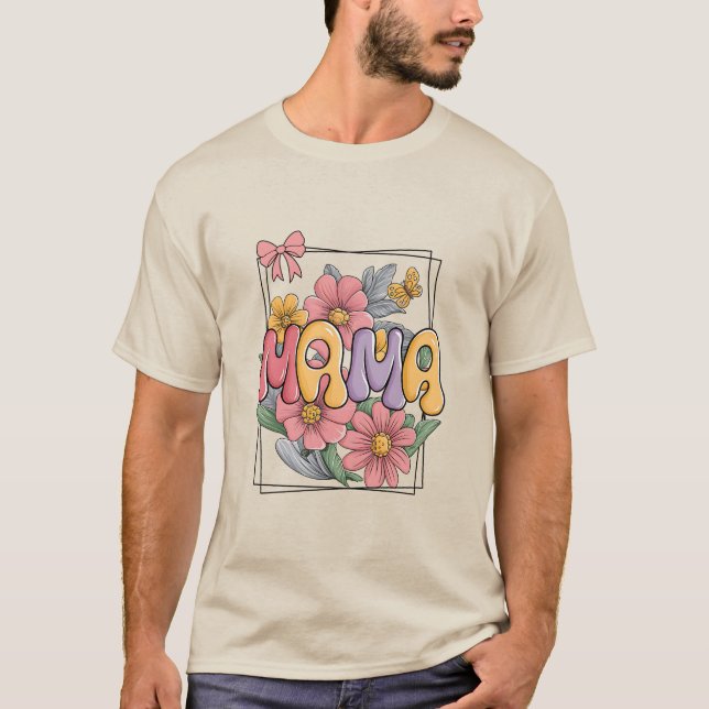 Floral Mama Coquette Bow  T-Shirt (Front)