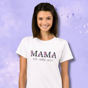 Floral Mama New Mum Text Woman's T-Shirt