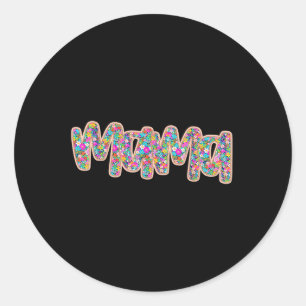 Floral Mama Retro Mama Flower Mothers Day Gift Classic Round Sticker