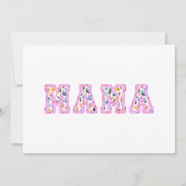 Floral Mama Retro Mum Boho Mother  Invitation (Front)