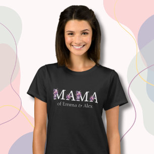 Floral Mama text personalised Kids Names Woman's T-Shirt