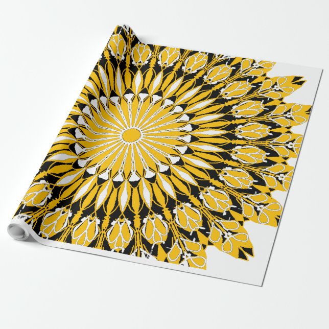 floral mandala art vector wrapping paper (Unrolled)