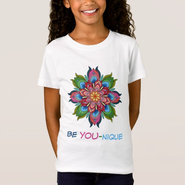 Floral Mandala, Be YOU-nique! T-Shirt (Front)