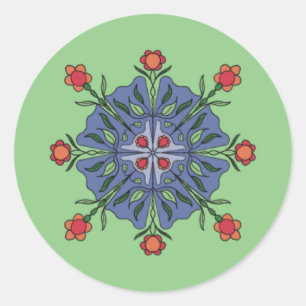 Floral mandala  classic round sticker