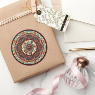Floral Mandala Classic Round Sticker