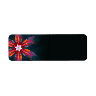 Floral Mandala Flowers Orange Red Blue Abstract