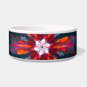 Floral Mandala Flowers Orange Red Blue Abstract