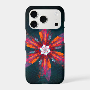 Floral Mandala Flowers Orange Red Blue Abstract