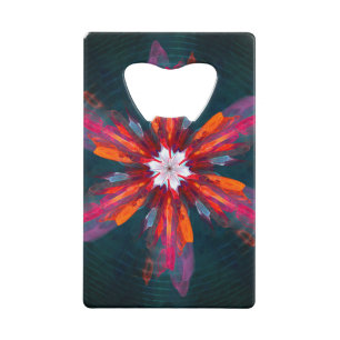 Floral Mandala Flowers Orange Red Blue Abstract