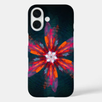 Floral Mandala Flowers Orange Red Blue Abstract