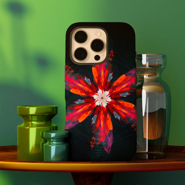 Floral Mandala Flowers Orange Red Blue Abstract Case-Mate iPhone Case (Floral Mandala Flowers Orange Red Blue Abstract Case-Mate iPhone Case)