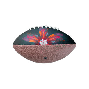 Floral Mandala Flowers Orange Red Blue Abstract Football