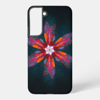Floral Mandala Flowers Orange Red Blue Abstract
