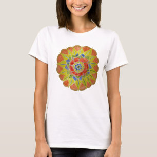 Floral Mandala Handpainted Women's Top T-Shirt