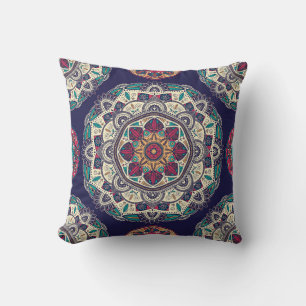 Floral Mandala: Ornamental Vintage Seamless Cushion