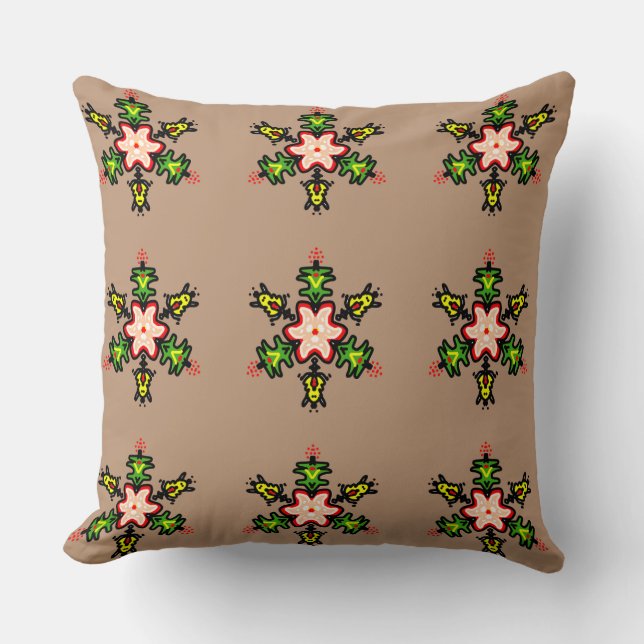 Floral Mandala Pattern Cushion (Front)
